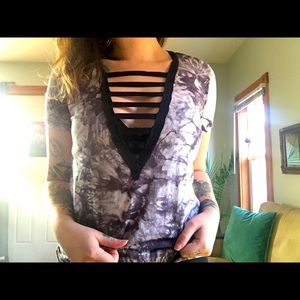 Tie dye, cut out top